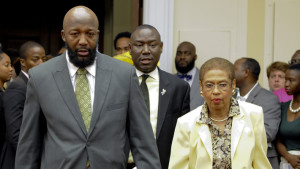 (L-R): Trayvon Martin’s father,Tracy Martin; Attorney Benjamin Crump and D.C. Delegate Eleanor Holmes Norton. NNPA Photo/Freddie Allen.