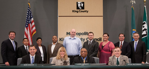 HERO Program graduates with the King County Council and King County Executive Dow Constantine.