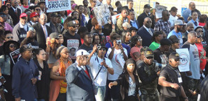 More than a thousand took to the streets, representing opposition to 'stand your ground' laws across the country. Photo/Aldranon English II/Capital Outlook.