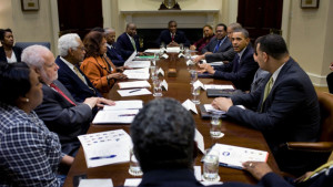 The National Policy Alliance, seen here meeting with President Obama, has reformed to undergird the Joint Center for Political and Economic Studies.  Photo/Pete Souza/White House