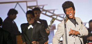 Chadwick Boseman (right) as James Brown and Nelsan Ellis (left) as sidekick Bobby Byrd. 