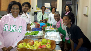 AKA Sorority Members (L-R): Sherelle Owens, Stephanie Raines, Annette Schley, Marquisha Lee, Renee Hunter, Val Thomas-Matson, and Shon Gates.