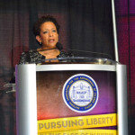 Attorney General Loretta Lynch speaking at NAACP convention in Philadelphia Photo by Abdul Sulayman/Philadelphia Tribune.