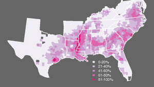 Map of states where cotton was king.