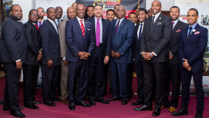 (Front Row L-R): Andre R. Rogers, CFO, Enlightened, Inc.; Antwanye E. Ford, CEO, Enlightened, Inc.;  Ron Busby, president, U.S. Black Chambers, Inc.; Doyle Mitchell, CEO, Industrial Bank; Colonel Jim Paige (RET), executive director, Pioneers In Education Alliance; Randall Keith Benjamin II, co-founder, BME Institute; and Howard R. Jean, co-founder, BME Institute with members of the 2015 Class of BME Institute Participants. PHOTO: Ashlei Sutton 