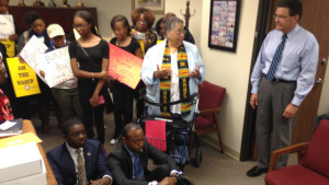 NAACP President Cornell William Brooks leads a sit-in at Goodlatte's office.