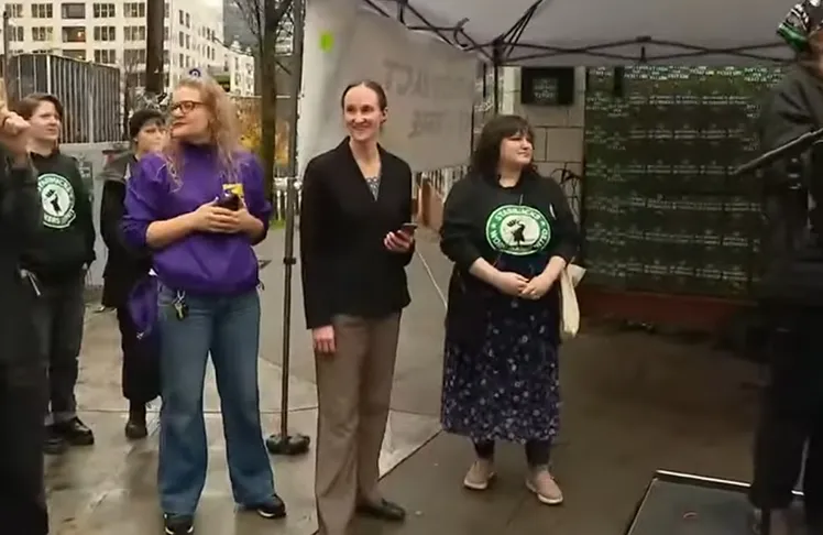 Mayor-Elect Katie Wilson Stands with Starbucks Union Members In Labor Contract Rally