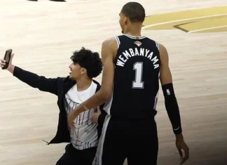 Fan Arrested And Banned For Life After Running Onto Court To Take Selfie With Victor Wembanyama